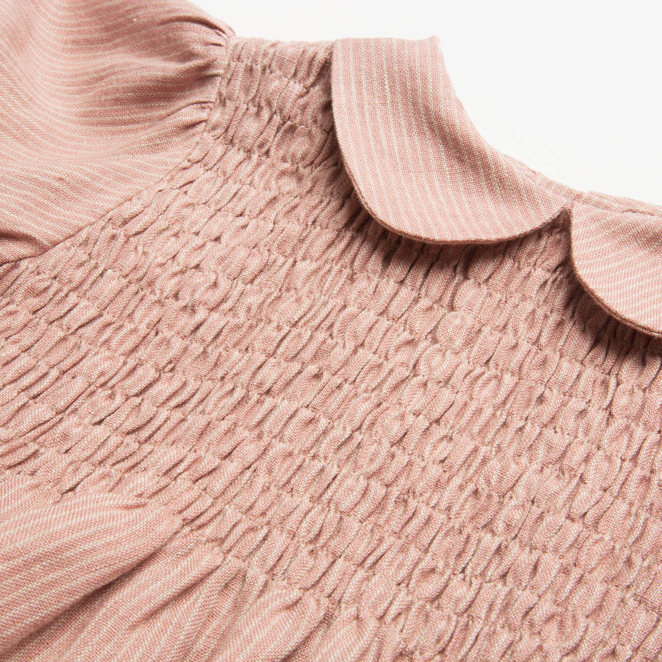 DRAUGHT DRESS - DUSTY ROSE STRIPE LINEN