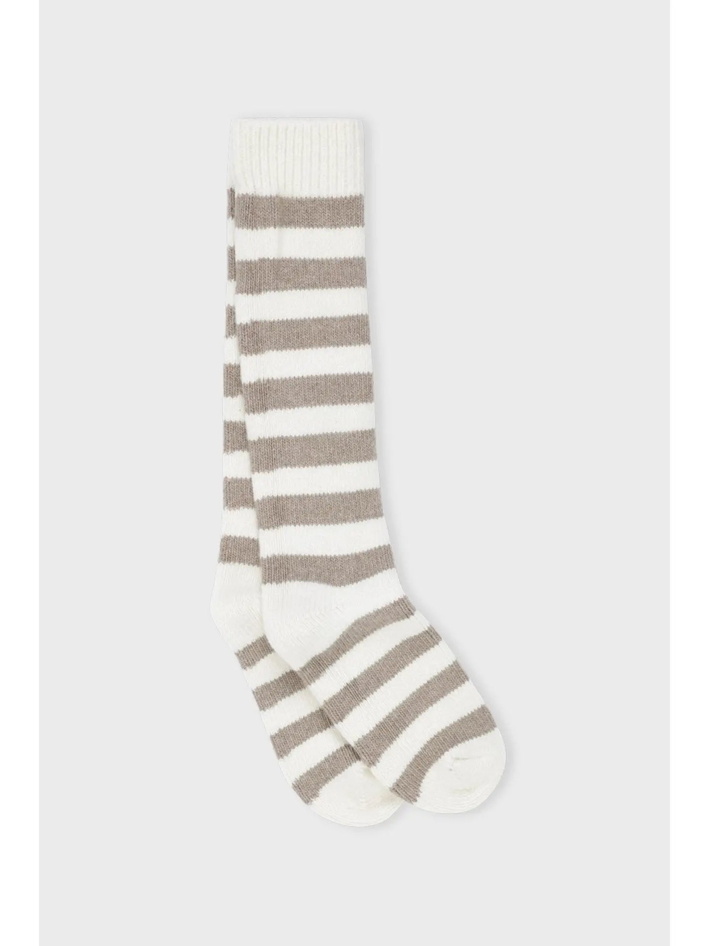 POLAR SOCKS - ECRU/TAUPE STRIPE