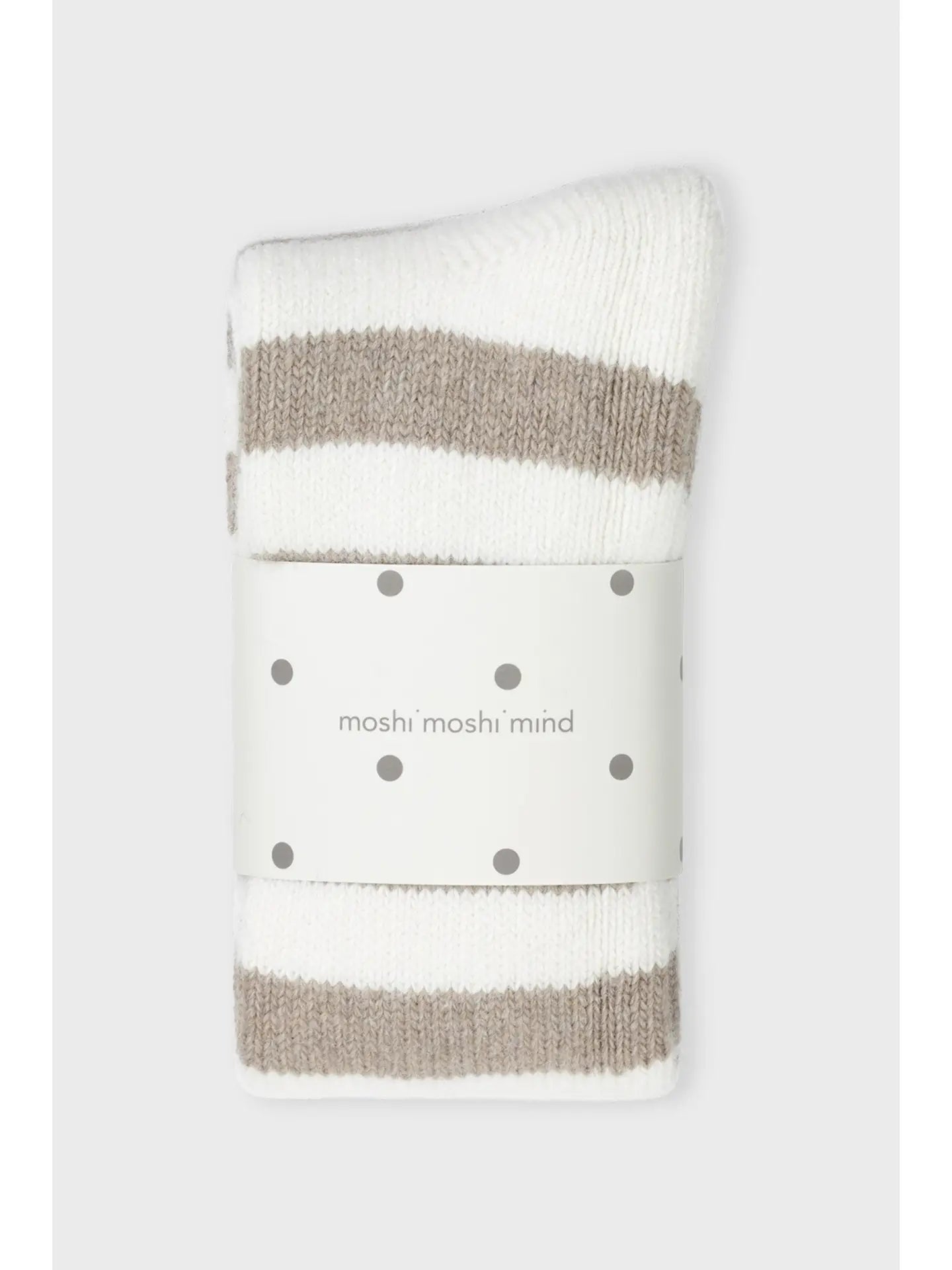 POLAR SOCKS - ECRU/TAUPE STRIPE