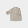 HENLEY COTTON SHIRT - BEIGE GINGHAM