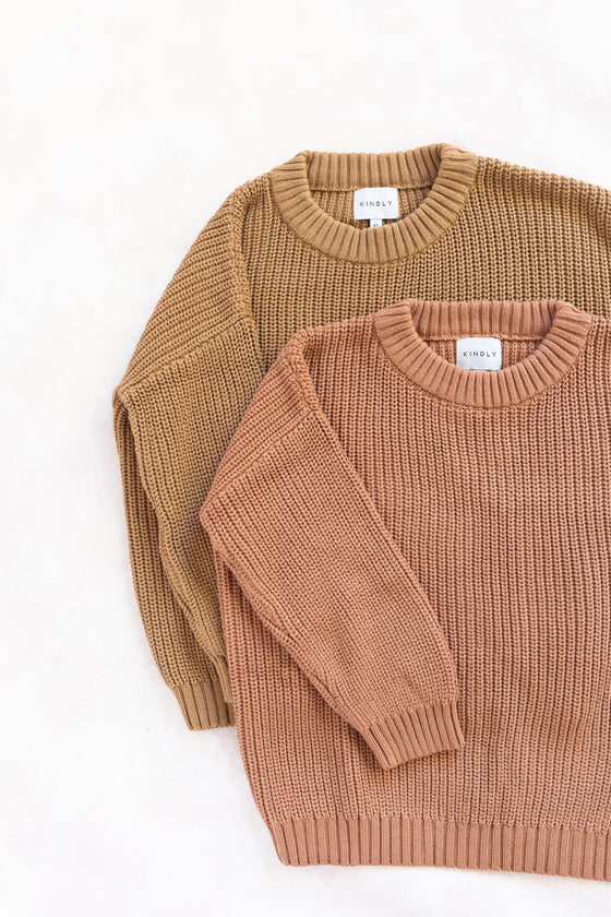 CHUNKY KNIT PULLOVER - CAMEL